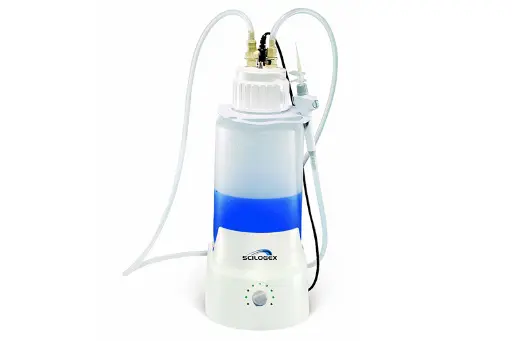 Vacuum aspirator for responsible, frugal waste recovery in the lab.
